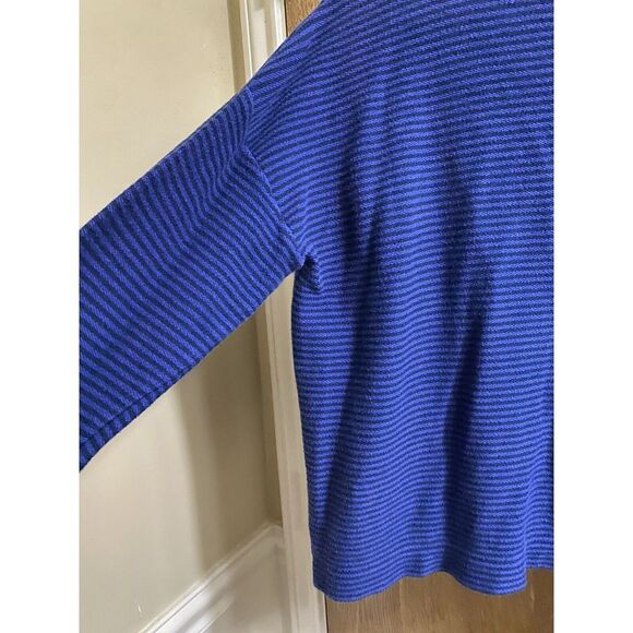 Vineyard Vines 100% Cotton Blue Striped Full Zip Jacket Women's Size M Logo - Picture 12 of 14